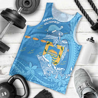 Tuvalu Christmas Men Tank Top Dolphins Santa Xmas Tribal Waves - Polynesian Pride