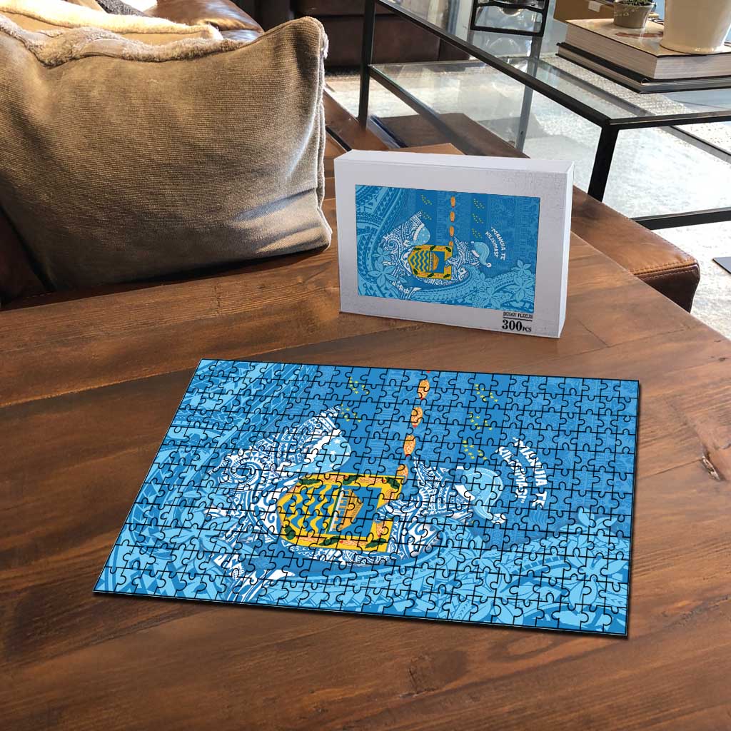 Tuvalu Christmas Puzzle Dolphins Santa Xmas Tribal Waves - Polynesian Pride