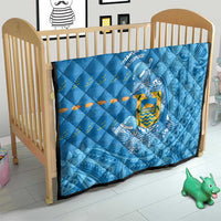 Tuvalu Christmas Quilt Dolphins Santa Xmas Tribal Waves - Polynesian Pride