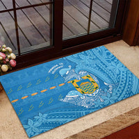 Tuvalu Christmas Rubber Doormat Dolphins Santa Xmas Tribal Waves - Polynesian Pride