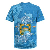 Tuvalu Christmas Rugby Jersey Dolphins Santa Xmas Tribal Waves - Polynesian Pride