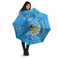 Tuvalu Christmas Umbrella Dolphins Santa Xmas Tribal Waves - Polynesian Pride