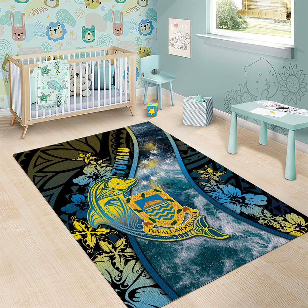 Tuvalu Area Rug Dolphin On The Waves