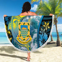 Tuvalu Beach Blanket Dolphin On The Waves