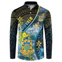 Personalised Tuvalu Button Sweatshirt Dolphin On The Waves