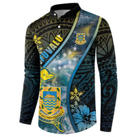 Personalised Tuvalu Button Sweatshirt Dolphin On The Waves