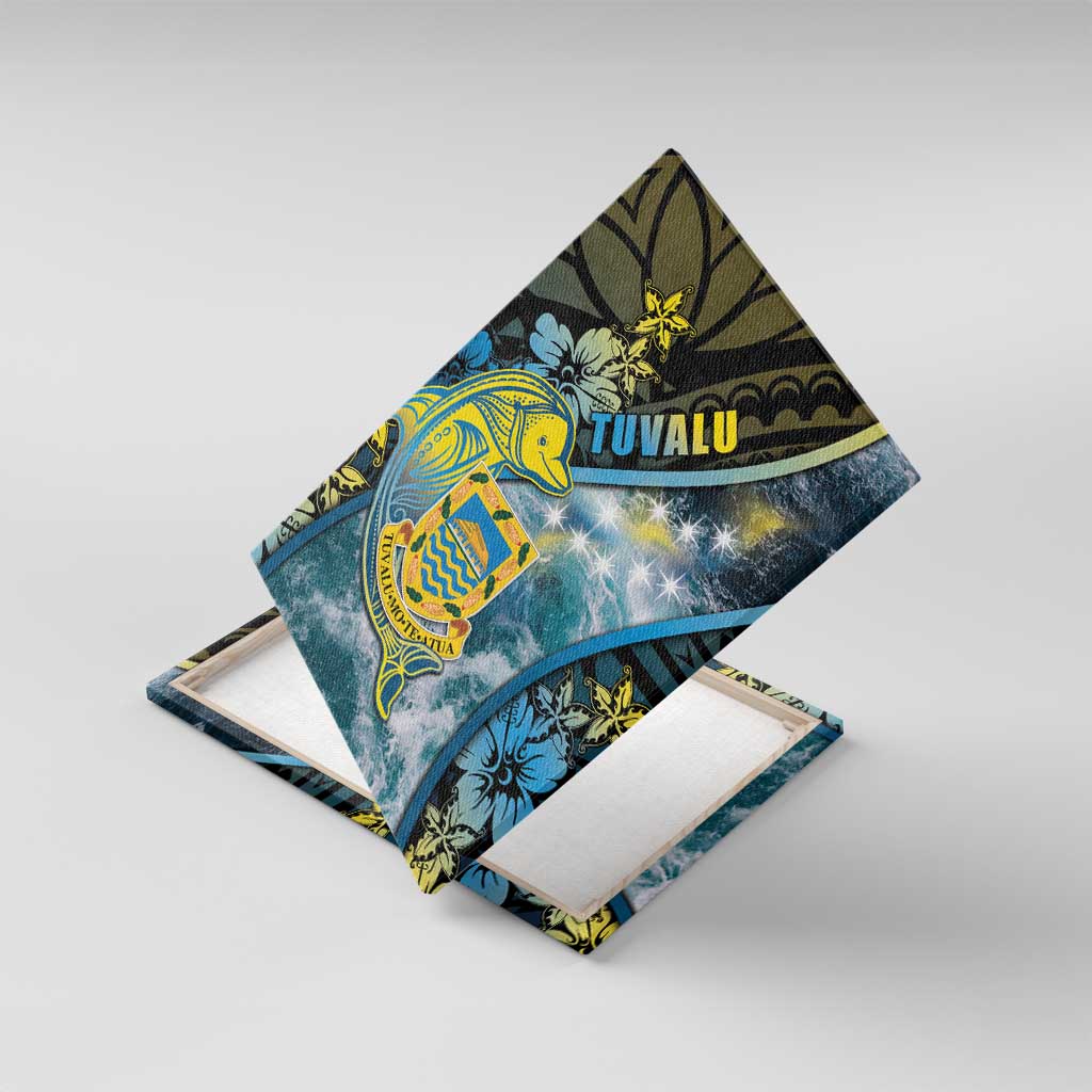 Tuvalu Canvas Wall Art Dolphin On The Waves