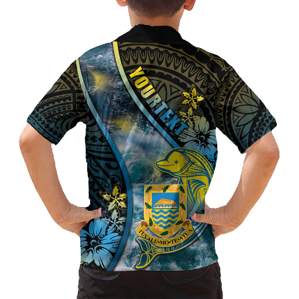 Personalised Tuvalu Family Matching Puletasi and Hawaiian Shirt Dolphin On The Waves