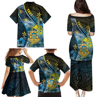 Personalised Tuvalu Family Matching Puletasi and Hawaiian Shirt Dolphin On The Waves