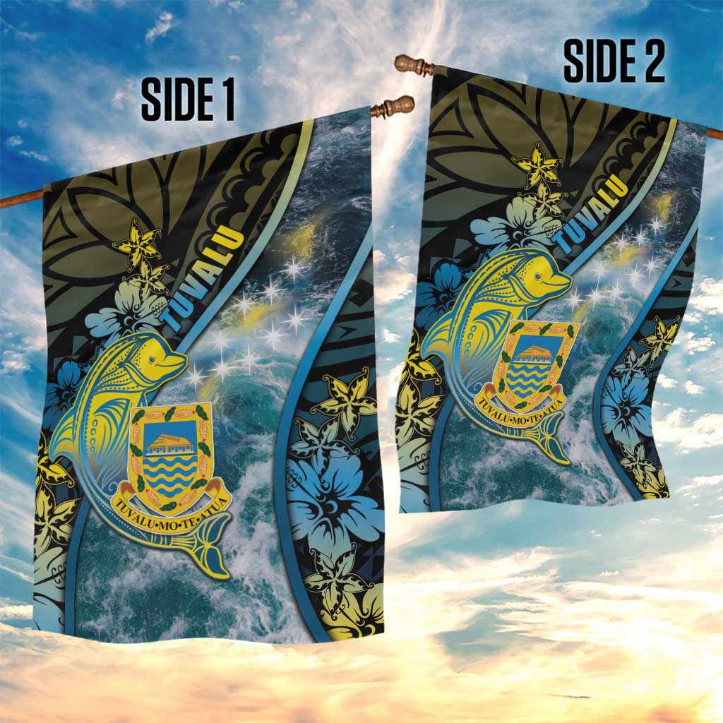 Tuvalu Garden Flag Dolphin On The Waves