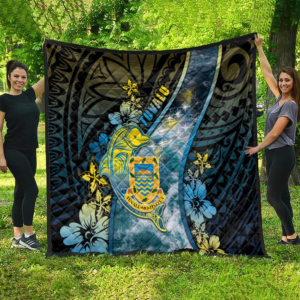 Tuvalu Quilt Dolphin On The Waves