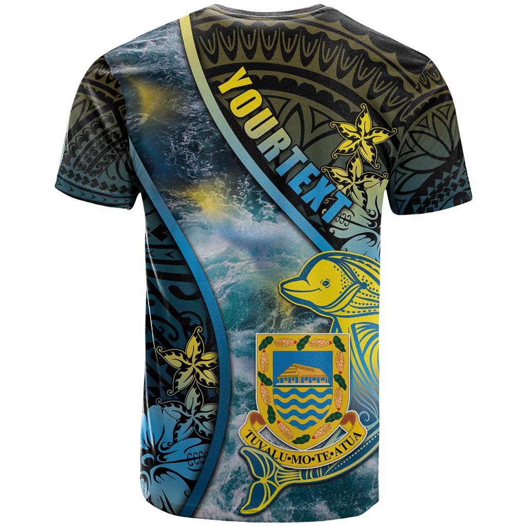 Personalised Tuvalu T Shirt Dolphin On The Waves