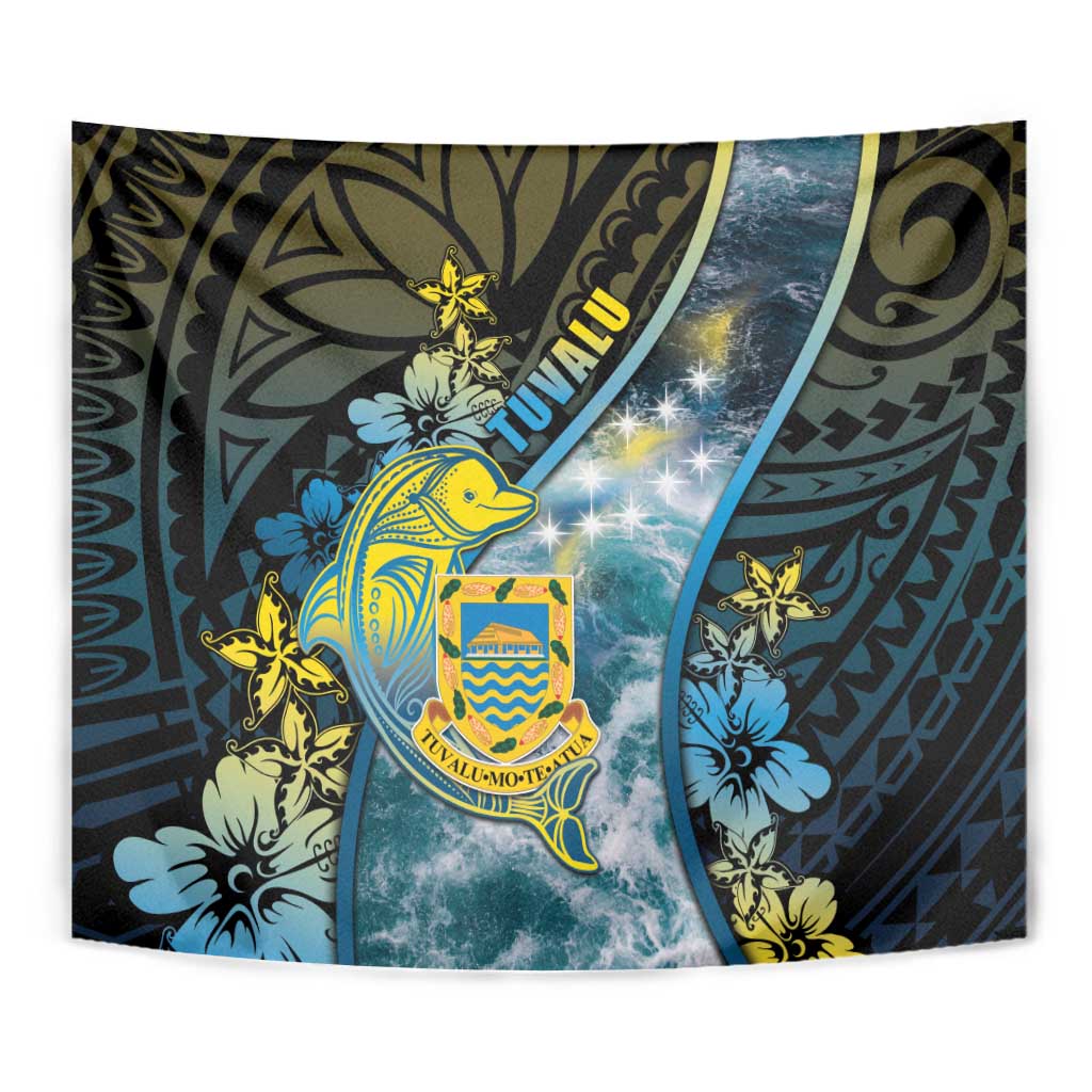 Tuvalu Tapestry Dolphin On The Waves