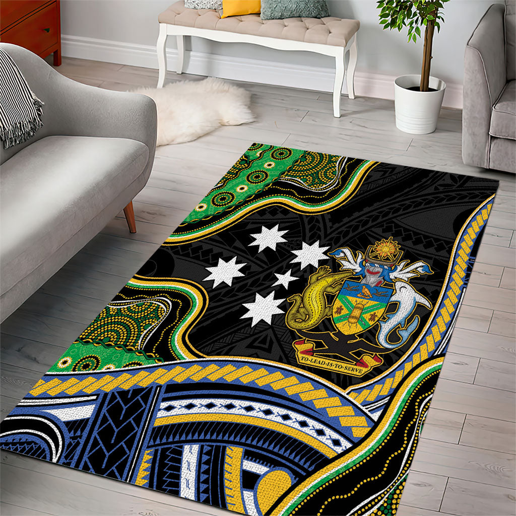 South Sea Islanders And Solomon Islands Area Rug Solomons Coat Of Arms And Southern Cross DT05 - Polynesian Pride