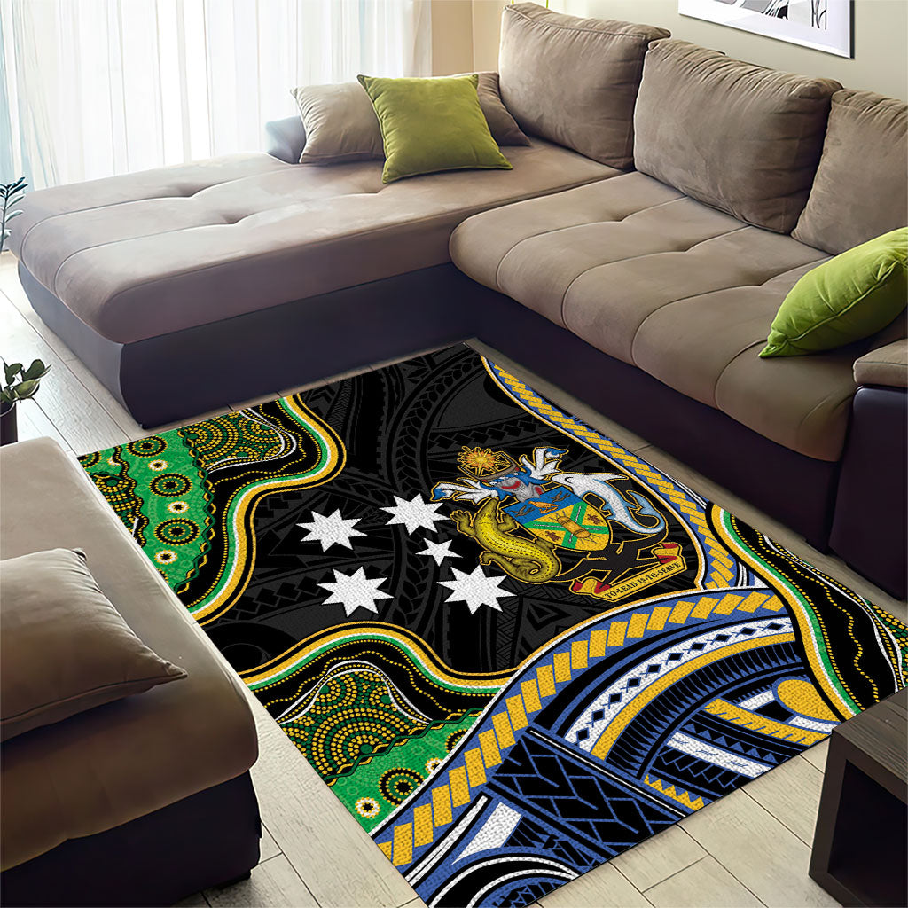 South Sea Islanders And Solomon Islands Area Rug Solomons Coat Of Arms And Southern Cross DT05 - Polynesian Pride