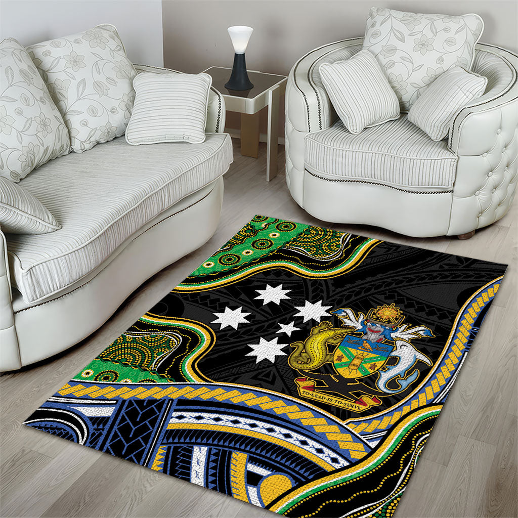 South Sea Islanders And Solomon Islands Area Rug Solomons Coat Of Arms And Southern Cross DT05 - Polynesian Pride