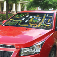 South Sea Islanders And Solomon Islands Auto Sun Shade Solomons Coat Of Arms And Southern Cross DT05 - Polynesian Pride