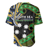 South Sea Islanders And Solomon Islands Baseball Jersey Solomons Coat Of Arms And Southern Cross DT05 - Polynesian Pride