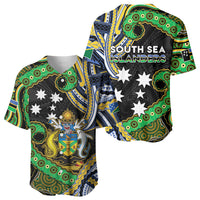 South Sea Islanders And Solomon Islands Baseball Jersey Solomons Coat Of Arms And Southern Cross DT05 - Polynesian Pride