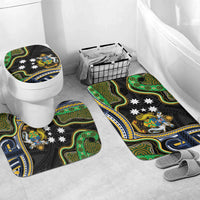 South Sea Islanders And Solomon Islands Bathroom Set Solomons Coat Of Arms And Southern Cross DT05 Mat Set Only (3 pcs) One Size Black - Polynesian Pride