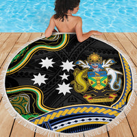 South Sea Islanders And Solomon Islands Beach Blanket Solomons Coat Of Arms And Southern Cross DT05 - Polynesian Pride