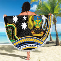 South Sea Islanders And Solomon Islands Beach Blanket Solomons Coat Of Arms And Southern Cross DT05 - Polynesian Pride