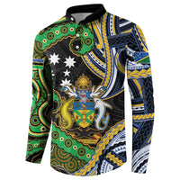 South Sea Islanders And Solomon Islands Button Sweatshirt Solomons Coat Of Arms And Southern Cross DT05 - Polynesian Pride
