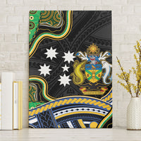 South Sea Islanders And Solomon Islands Canvas Wall Art Solomons Coat Of Arms And Southern Cross DT05 Without Frame Black - Polynesian Pride