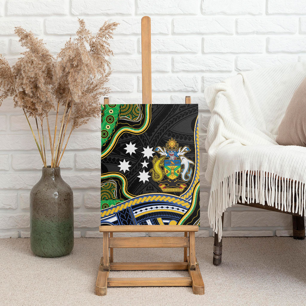 South Sea Islanders And Solomon Islands Canvas Wall Art Solomons Coat Of Arms And Southern Cross DT05 - Polynesian Pride