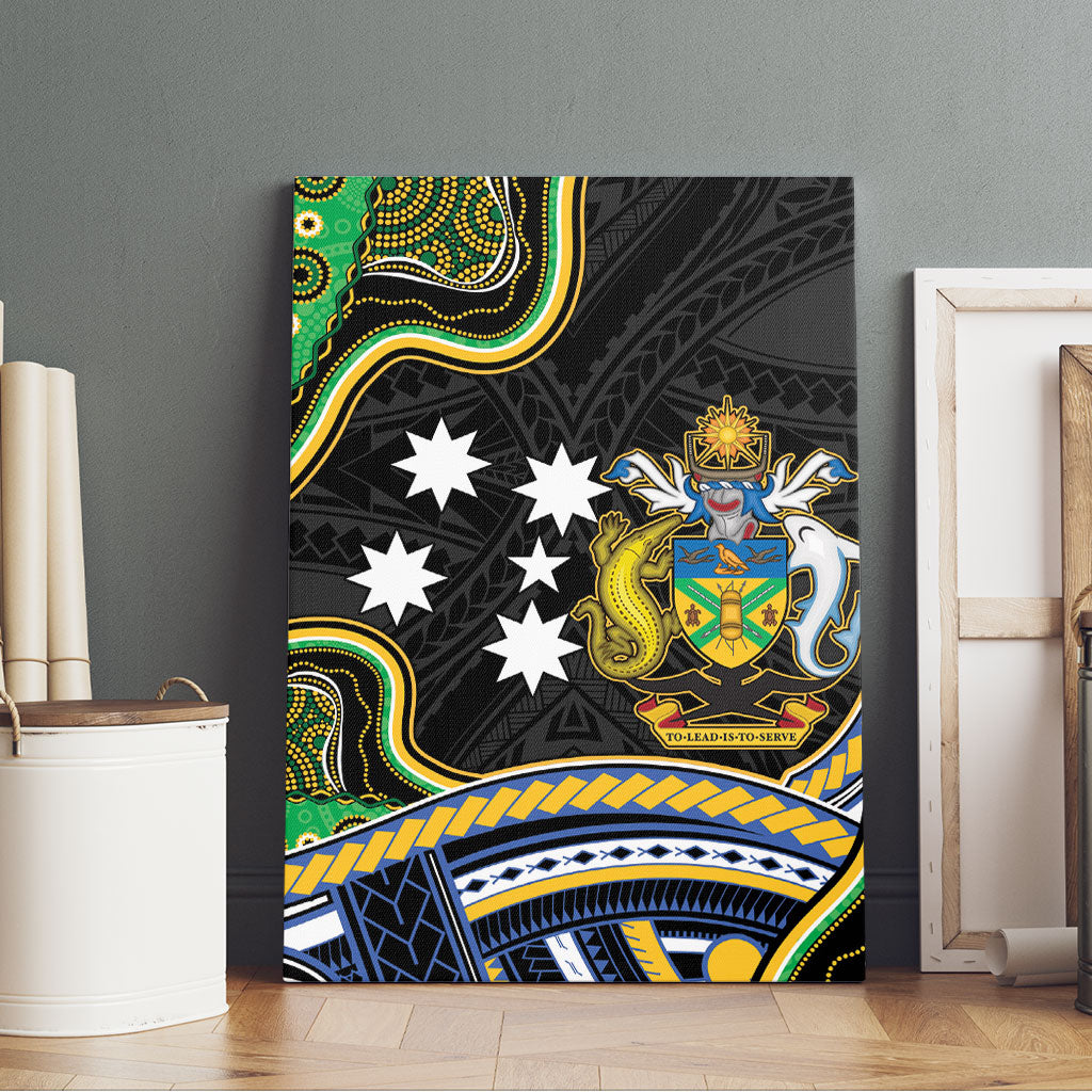 South Sea Islanders And Solomon Islands Canvas Wall Art Solomons Coat Of Arms And Southern Cross DT05 - Polynesian Pride