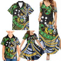 South Sea Islanders And Solomon Islands Family Matching Summer Maxi Dress and Hawaiian Shirt Solomons Coat Of Arms And Southern Cross DT05 - Polynesian Pride