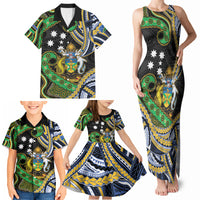 South Sea Islanders And Solomon Islands Family Matching Tank Maxi Dress and Hawaiian Shirt Solomons Coat Of Arms And Southern Cross DT05 - Polynesian Pride