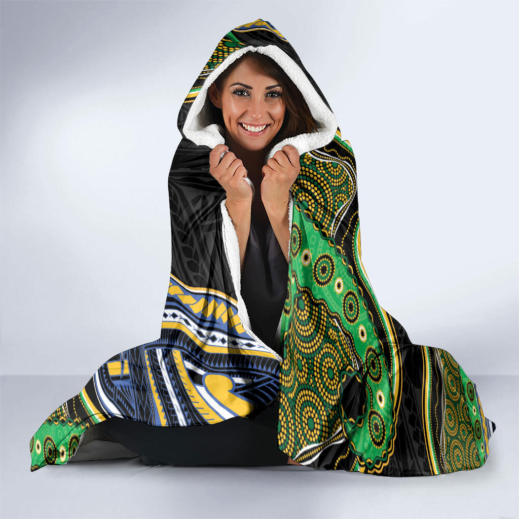 South Sea Islanders And Solomon Islands Hooded Blanket Solomons Coat Of Arms And Southern Cross DT05 - Polynesian Pride
