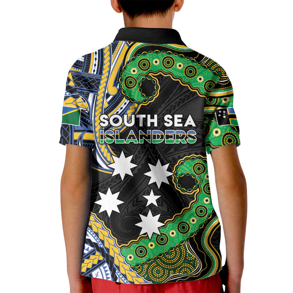 South Sea Islanders And Solomon Islands Kid Polo Shirt Solomons Coat Of Arms And Southern Cross DT05 - Polynesian Pride