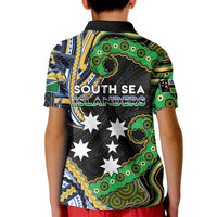 South Sea Islanders And Solomon Islands Kid Polo Shirt Solomons Coat Of Arms And Southern Cross DT05 - Polynesian Pride