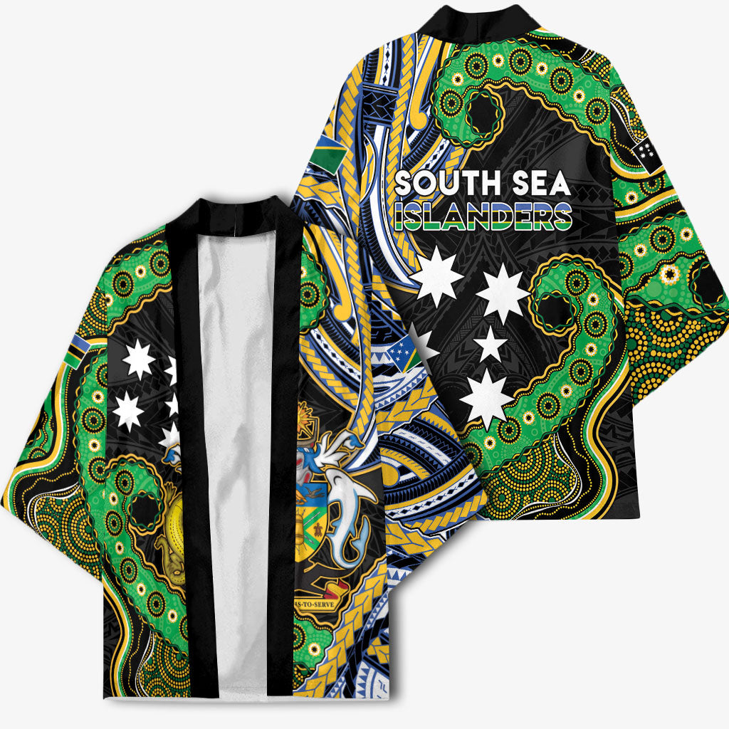 South Sea Islanders And Solomon Islands Kimono Solomons Coat Of Arms And Southern Cross DT05 - Polynesian Pride
