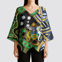 South Sea Islanders And Solomon Islands Kimono Sleeve Blouse Solomons Coat Of Arms And Southern Cross DT05 - Polynesian Pride