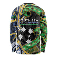 South Sea Islanders And Solomon Islands Long Sleeve Shirt Solomons Coat Of Arms And Southern Cross DT05 - Polynesian Pride