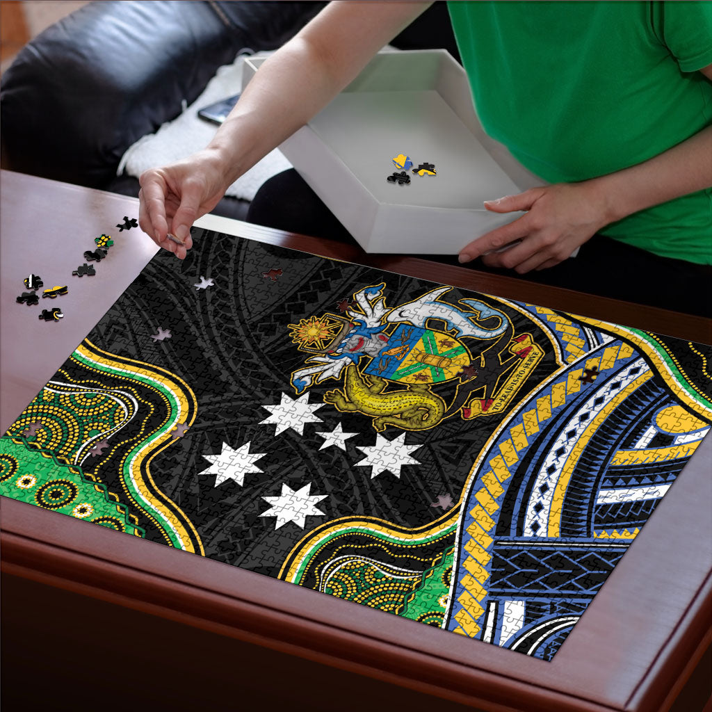 South Sea Islanders And Solomon Islands Puzzle Solomons Coat Of Arms And Southern Cross DT05 - Polynesian Pride