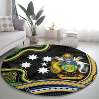 South Sea Islanders And Solomon Islands Round Carpet Solomons Coat Of Arms And Southern Cross DT05 - Polynesian Pride