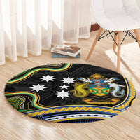 South Sea Islanders And Solomon Islands Round Carpet Solomons Coat Of Arms And Southern Cross DT05 - Polynesian Pride