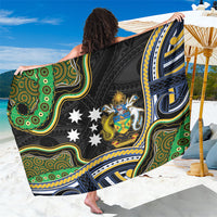 South Sea Islanders And Solomon Islands Sarong Solomons Coat Of Arms And Southern Cross DT05 One Size 44 x 66 inches Black - Polynesian Pride