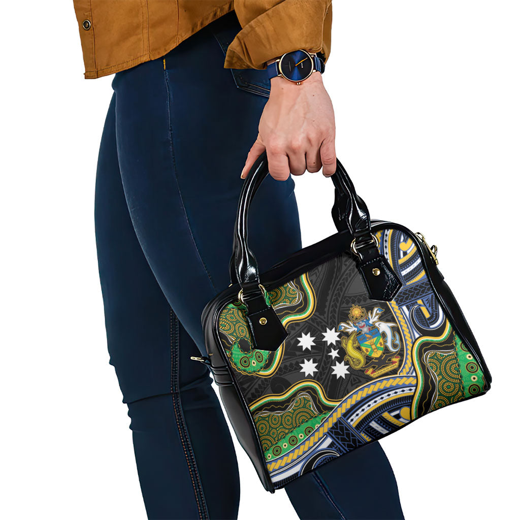 South Sea Islanders And Solomon Islands Shoulder Handbag Solomons Coat Of Arms And Southern Cross DT05 - Polynesian Pride