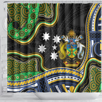 South Sea Islanders And Solomon Islands Shower Curtain Solomons Coat Of Arms And Southern Cross DT05 - Polynesian Pride