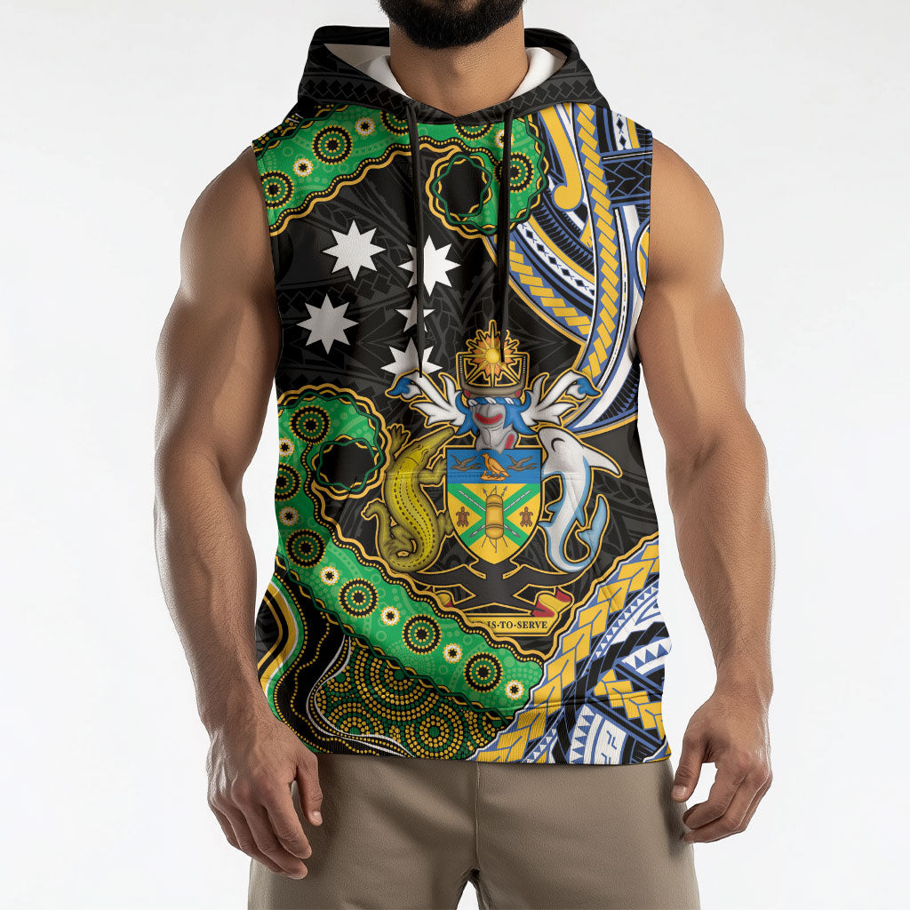 South Sea Islanders And Solomon Islands Sleeveless Hoodie Solomons Coat Of Arms And Southern Cross DT05 - Polynesian Pride