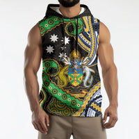 South Sea Islanders And Solomon Islands Sleeveless Hoodie Solomons Coat Of Arms And Southern Cross DT05 - Polynesian Pride