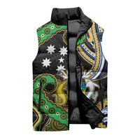 South Sea Islanders And Solomon Islands Sleeveless Puffer Jacket Solomons Coat Of Arms And Southern Cross DT05 - Polynesian Pride