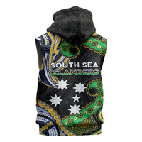 South Sea Islanders And Solomon Islands Sleeveless Zip Hoodie Solomons Coat Of Arms And Southern Cross DT05 - Polynesian Pride