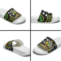 South Sea Islanders And Solomon Islands Slide Sandals Solomons Coat Of Arms And Southern Cross DT05 - Polynesian Pride