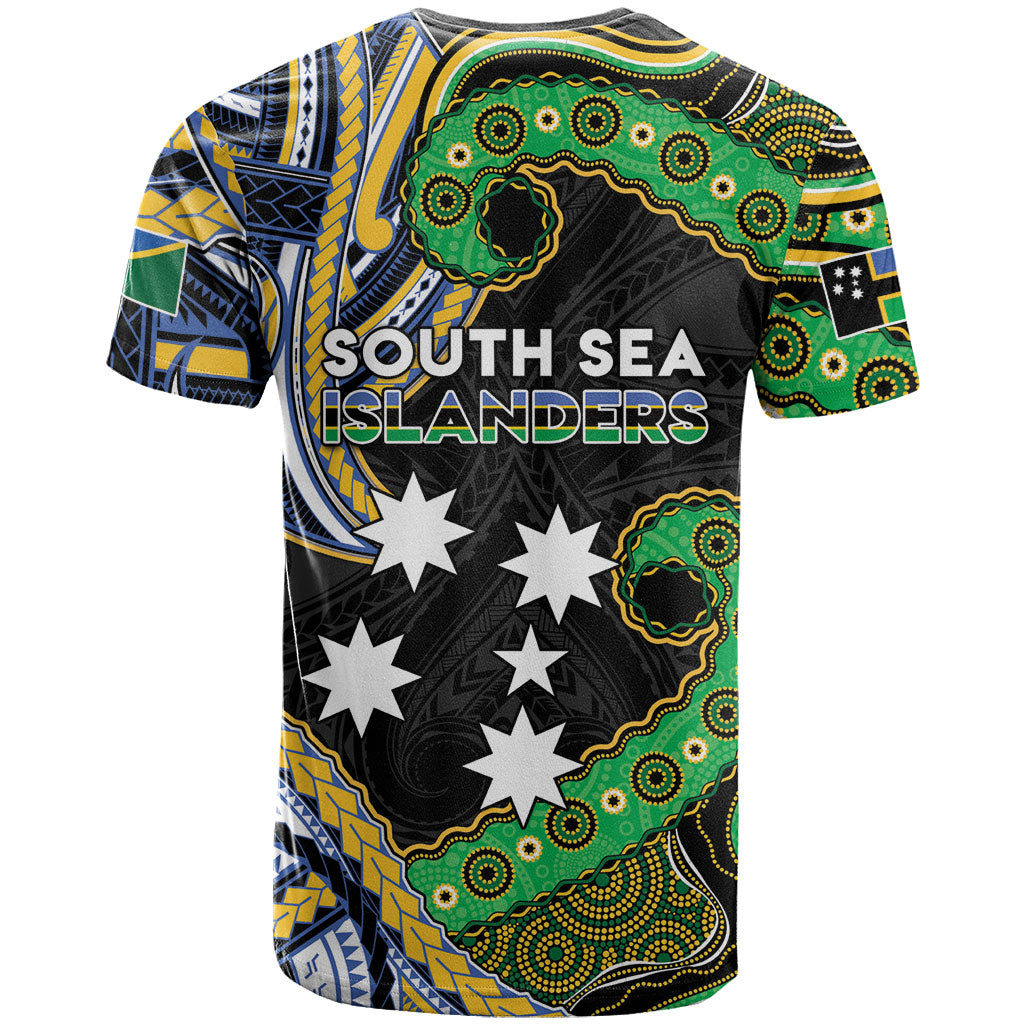South Sea Islanders And Solomon Islands T Shirt Solomons Coat Of Arms And Southern Cross DT05 - Polynesian Pride